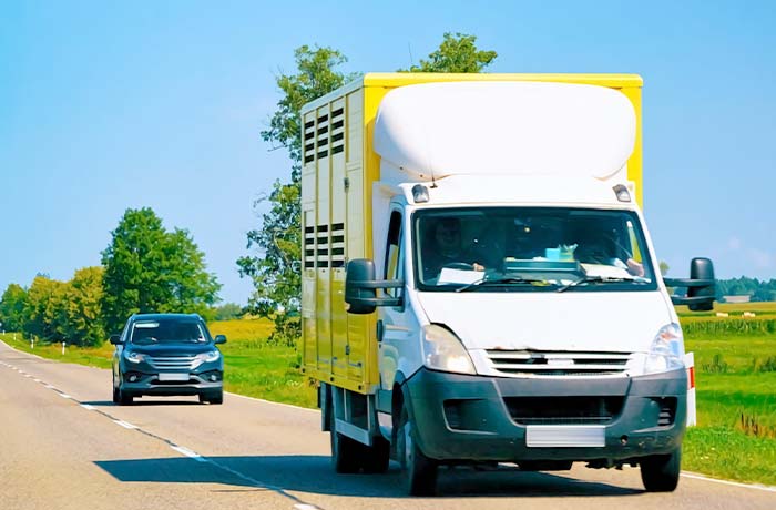 homem dirigindo caminhão na estrada